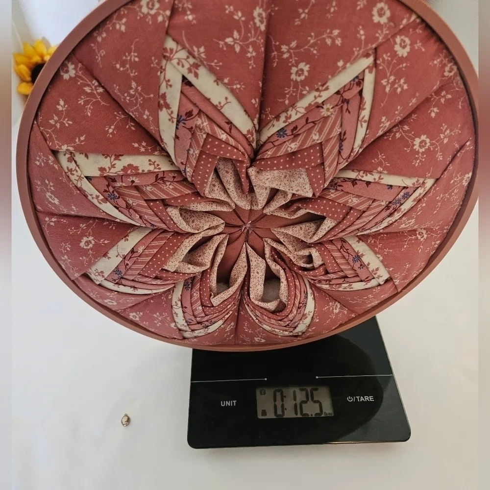 Handmade Upcycled Fabric Wall Art Pink Floral 10